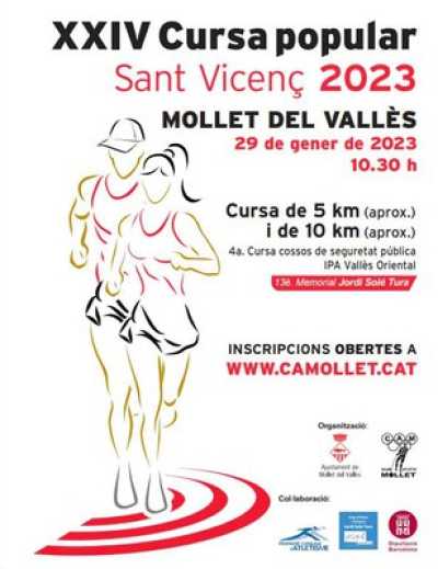 Agenda ESPORTS MOLLET DEL VALLES XXIV Cursa Popular de Sant Vicenç - 13è Memorial Jordi Solé Tura a Mollet del Vallès