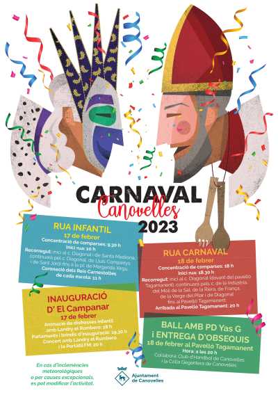Agenda ARTI Carnaval 2023 - Rua Infantil a Canovelles