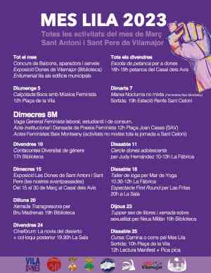 Agenda CURS VALLES ORIENTAL Programació Viladones del #MesLilaVilamajor23 a Sant Antoni de Vilamajor