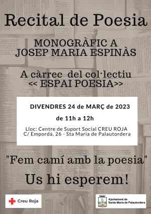Agenda SANTA MARIA DE PALAUTORDERA Recital de poesia: Mongràfic a Josep Ma Espinàs a Santa Maria de Palautordera