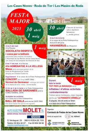 Agenda BALL RODA DE TER Festa Major de les Cases Noves 2023 a Les Masies de Roda