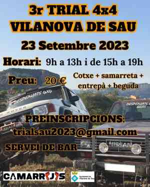 Agenda ESPORTS VILANOVA DE SAU 3era edició del trial 4x4 de Vilanova de Sau a Vilanova de Sau