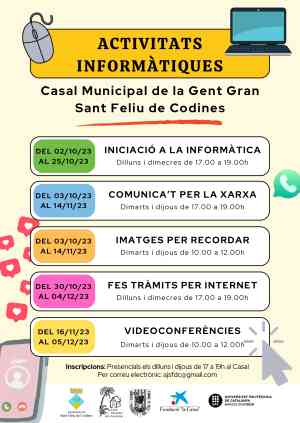 Agenda  Taller: Iniciació a la informàtica a Sant Feliu de Codines