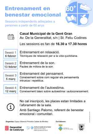 Agenda TALLERS SANT FELIU DE CODINES Taller d´entrenament de l´autoestima a Sant Feliu de Codines