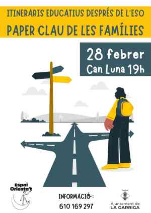 Agenda  Xerrada: Itineraris educatius després de l´ESO. Paper clau de les famílies a La Garriga